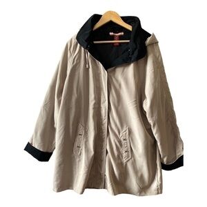 Tudor Court Womens tan Full Zip Hooded Parka Jacket Coat - Size 2X